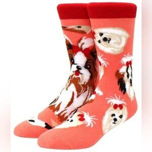 •Pretty Poochin’• Mismatch Unisex Dog Lovers Novelty Crew Socks